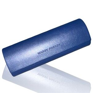 Warby Parker Blue Leather Glasses Case Mens Womens